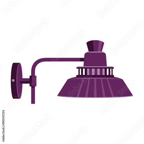 Purple Wall Mounted Industrial Style Lamp Fixture for Exterior Lighting and Home Decor Design