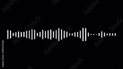 Sound wave audio spectrum black background. 4k abstract music sound wave.