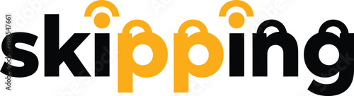 Skipping logo design vibrant typography for jump rope fitness and active lifestyle branding