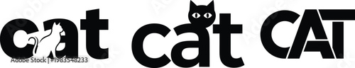 Creative cat logo design unique typography and feline silhouette for branding and visual identity