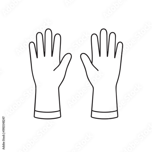 Pair of medical examination gloves for protection safety and hygiene.