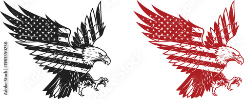 Memorial day eagle illustration patriotic american symbol of freedom and remembrance for honoring fallen heroes