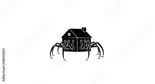a house with spider legs.