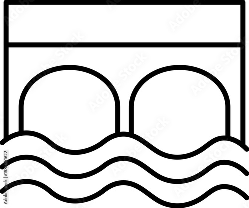 Water Bridge Icon, Bridge Water Logo, River Bridge Symbol