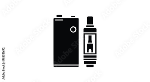 Vaporizer devices including a mod and tank black silhouette