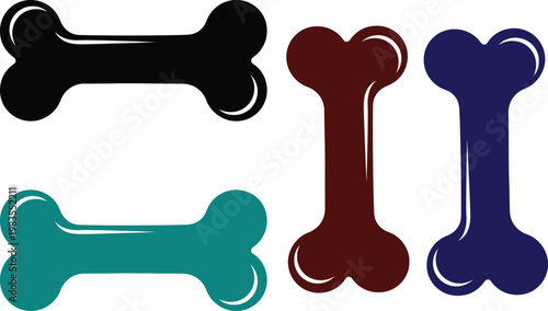 Colorful dog bones illustration a vibrant and playful canine treat display