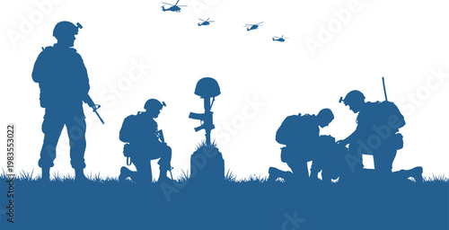Honoring heroes a solemn memorial day silhouette depicting remembrance sacrifice and gratitude for fallen soldiers