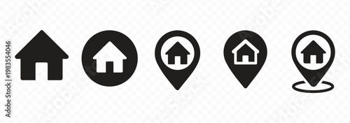 location icon set map pointer pin sign symbol red black outline destination icon place address navigation locator sign vector illustration