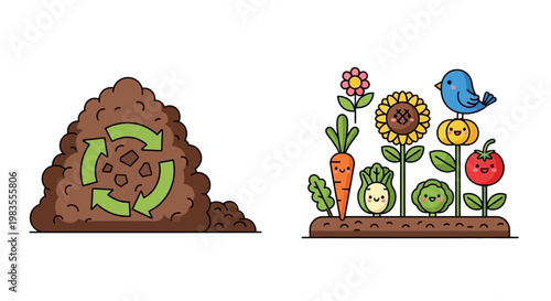 Worm composting organic waste naturally.