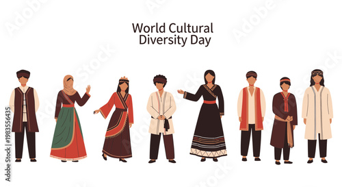 World Cultural Diversity Day illustration with diverse people