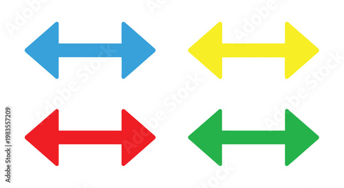 Four brightly colored arrows pointing in opposite directions silhouette