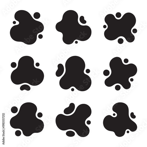 Black blobs on for design and artistic use
