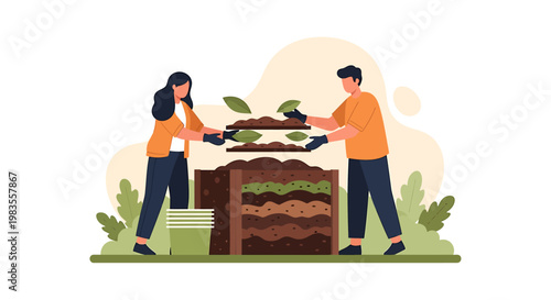 People Planting Seedlings in Soil for Sustainable Gardening.