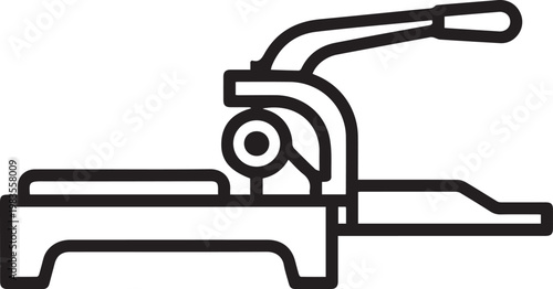 Hand-Operated Proofing Press Vector Icon: Essential Typography & Printing Workflow Symbol for Designers, Publishers, Bookbinders, and Print Studios Showcasing Traditional Letterpress