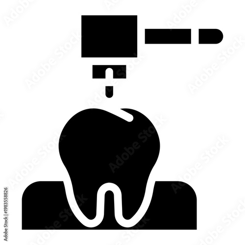 Tooth Extraction  icon glyph style vector graphic illustration. Suitable for website design, app, template.