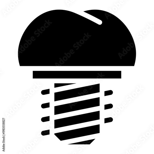 Implant icon glyph style vector graphic illustration. Suitable for website design, app, template.