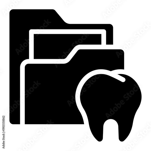 Dental Record icon glyph style vector graphic illustration. Suitable for website design, app, template.