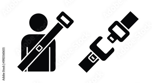 Safety first a seatbelt buckle graphic in dark silhouette