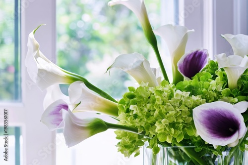 Colors of Flowers in a Vase by the Window on a Sunny Day