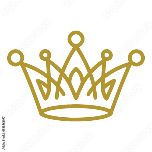 A stylized and simplified illustration of a regal crown with five points
