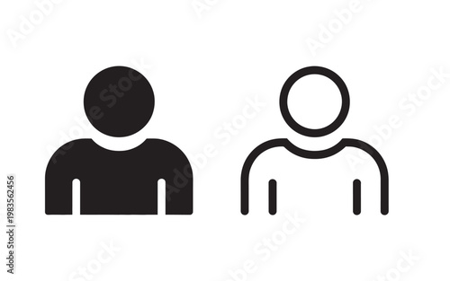 Single person icon symbol user profile avatar individual human figure concept.