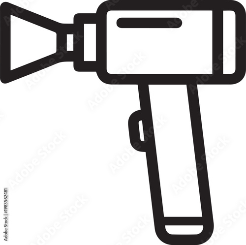 Premium Black and White Vector Otoscope with Ear Speculum Medical Icon for Healthcare Professionals, Medical Education, Clinical Documentation, Patient Consultation, Otolaryngology