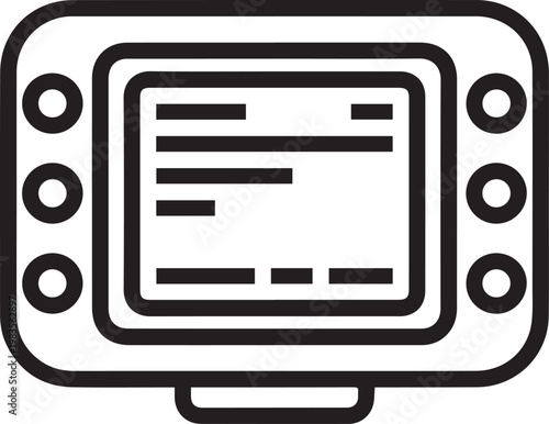 Premium dive computer with illuminated display vector icon for underwater sports, scuba diving gear, marine exploration, technical diving apps, travel brochures, adventure tourism, fitness