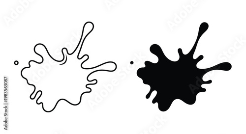 Two abstract ink blots one black and one white side by side