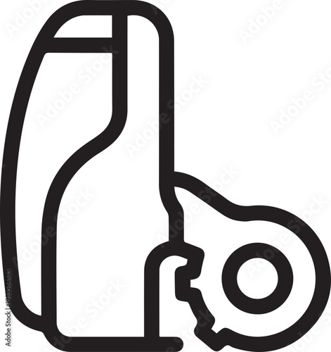 Premium High-Resolution Automatic Can Opener Vector Icon Featuring Cutting Wheel for Food Packaging, Kitchenware Design, Branding, App Icons, UI/UX, Product Catalogs, Food Industry Logos