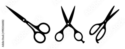 CRISPR scissors set with solid black icon on white background featuring gene editing, molecular biology, biotechnology with minimalist and simple illustration