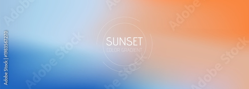 Sunset gradation, blending from rose and pink color to cool blue tones.