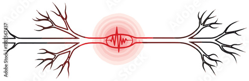 Nerve inflammation icon .
