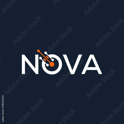 nova word mark logo design