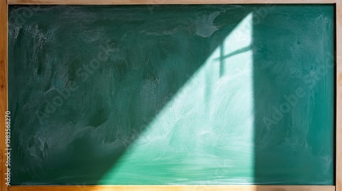 Light Shining on a Chalkboard in a Classroom During the Day