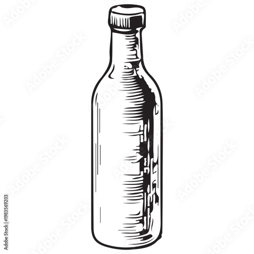 Glass Beverage Bottle Icon for Drink Packaging Branding Beverage Industry and Retail Product Design