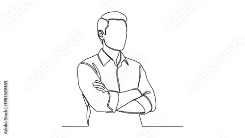 Continuous line drawing of a man. Continuous line style. Hand drawn. Line art. Vector design. illustrations