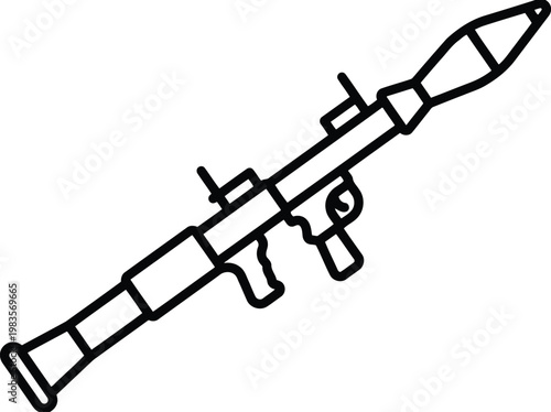 Rocket launcher military weapon vector icon isolated on white background