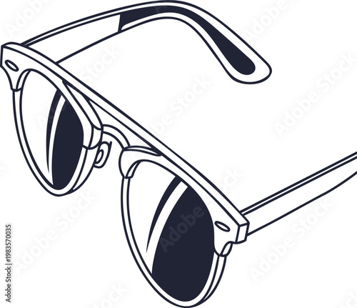 A pair of stylish sunglasses with dark lenses and white frames