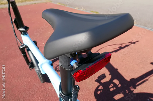 Folding bike details and close-up. Bike assembly. An electric bike that can be folded