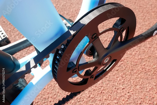 Folding bike details and close-up. Bike assembly. An electric bike that can be folded