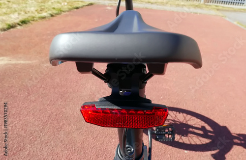 Folding bike details and close-up. Bike assembly. An electric bike that can be folded