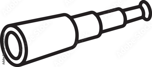 Premium Refracting Telescope Eyepiece Vector Icon for Astronomy Education, Science Infographics, Space Exploration Guides, STEM Learning Materials, Cosmology Presentations, Observatory