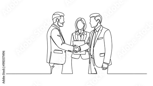 Business people shaking hands in agreement.