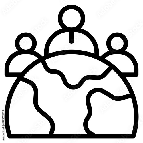 Diversity globe icon vector graphic illustration. Suitable for website design, app, template, characters.