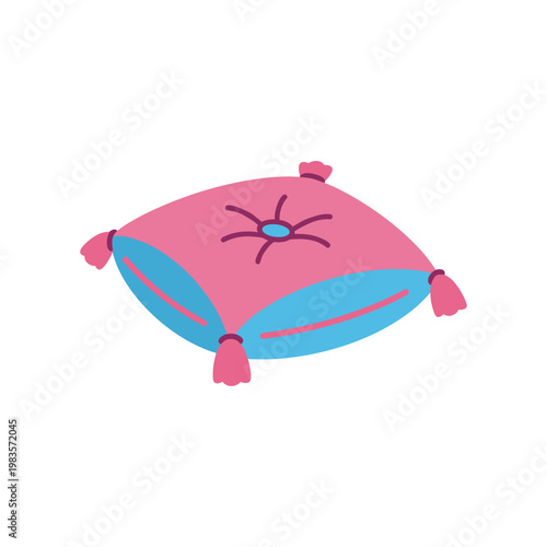 Decorative cushion icon with compact design, vector illustration for home decor and textile industry