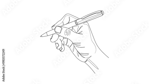A hand holding a pencil to draw.