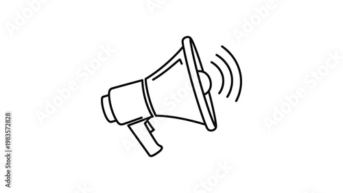 A simple line drawing of a megaphone.