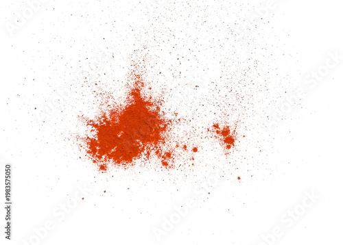 Pile of red chili powder or paprika spice isolated on transparent background
