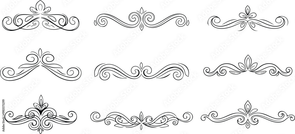 Fototapeta premium “Vintage ornamental flourish divider set”