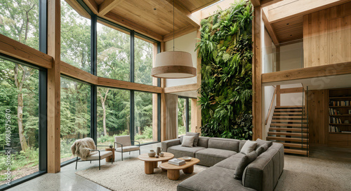 MODERN ECO FRIENDLY HOUSE WITH SOLAR PANELS AND ELECTRIC CAR